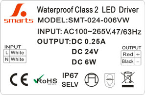 24V 6W Constant voltage LED driver