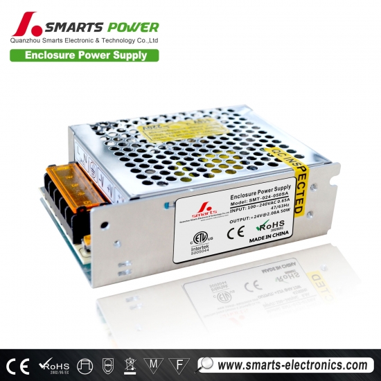Best 230vac to 24vdc 50W enclosure power supply with CE approval