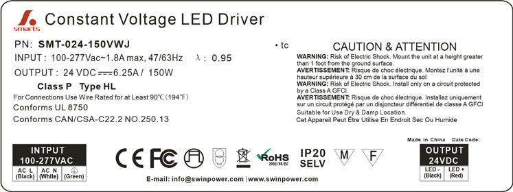 led power supply 150w