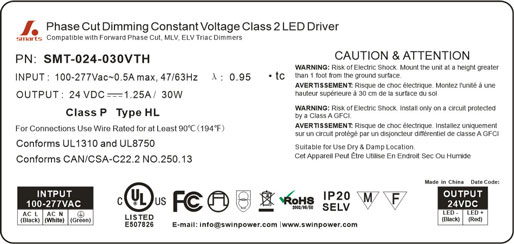 277VAC Dimmable POWER SUPPLY