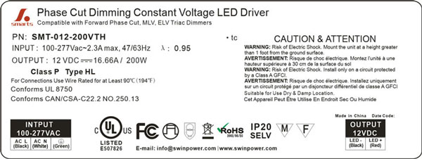 200 watt led power supply