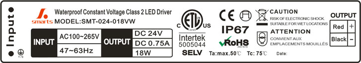 24V 18W Constant voltage LED power supply