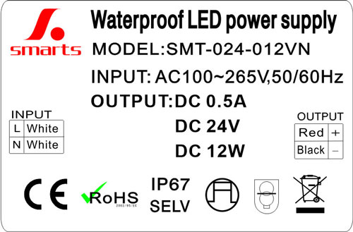 24w constant voltage power supply led driver 220v 12v