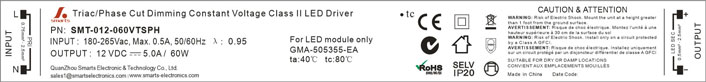 12 volt 60watt dimmable led power supply use for led bulb