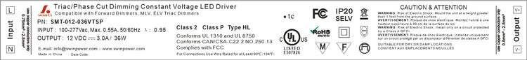 slim types of led driver 12v dc output dimmable power supply