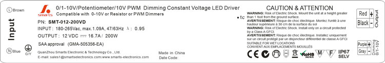  0-10V dimmable constant voltage dimming LED driver