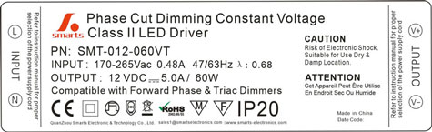 waterproof 12v 60w LED power supply