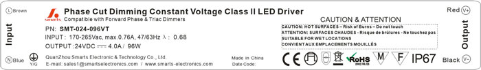 24v 100w triac dimmable led driver 