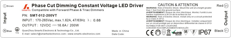 triac dimmable led driver waterproof ip67 power supply