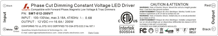 triac dimmable led driver waterproof ip67 power supply