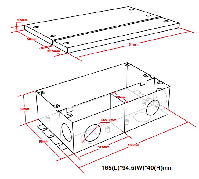 UL led driver junction box