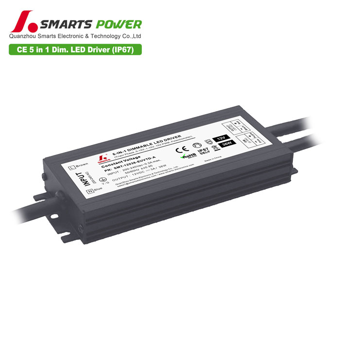 ip67 aluminum cabinet 5 in 1 dimmable led power supply 12v 36w