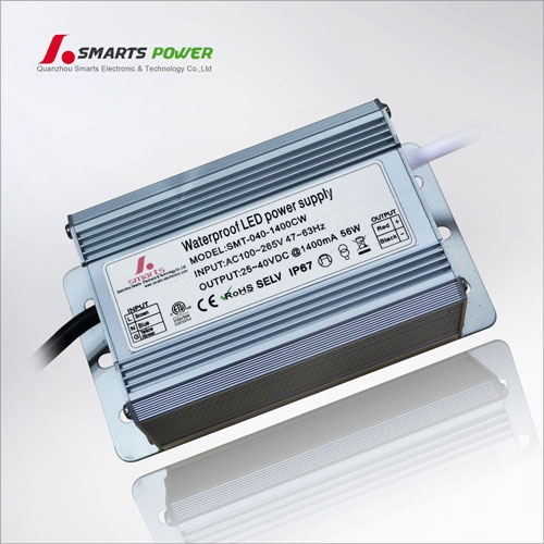  IP67 constant current led power supply 1400ma 56w