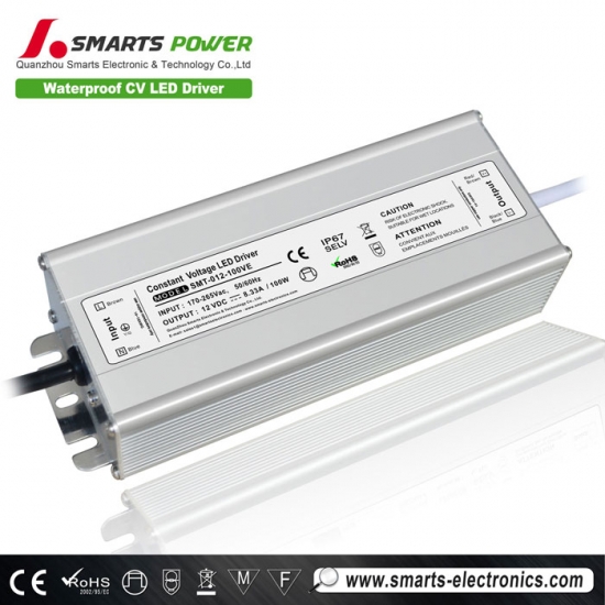 12v 100w waterproof led driver LVD listed