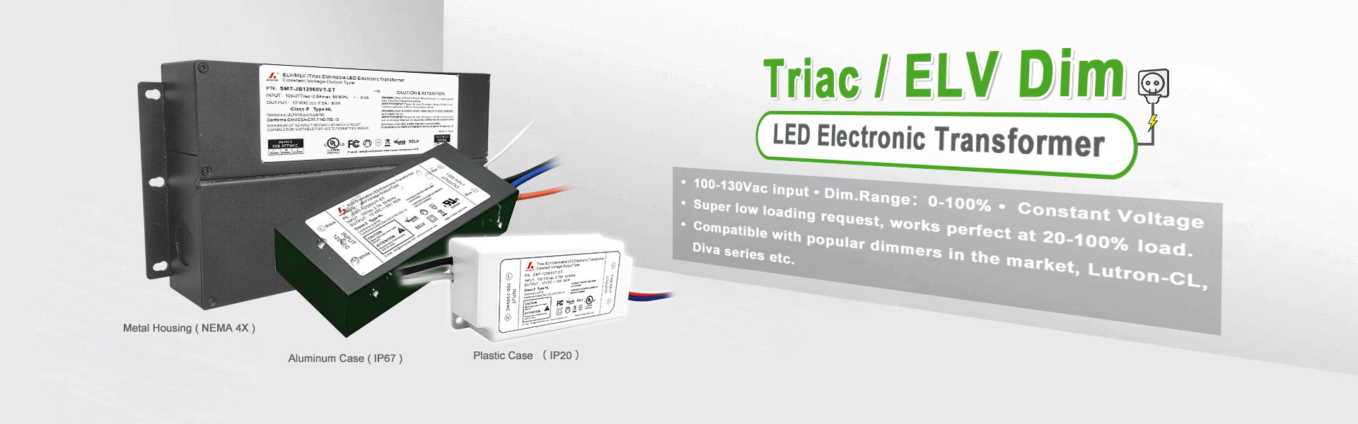 Triac/ELV Dimmable Constant voltage LED Electronic Transformer