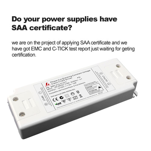 Do your power supplies have SAA certificate?