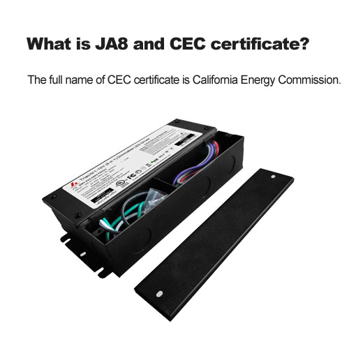 What is JA8 and CEC certificate?