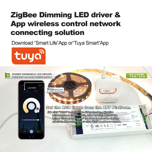 Zigbee Dimming LED driver & App wireless control network connecting solution
