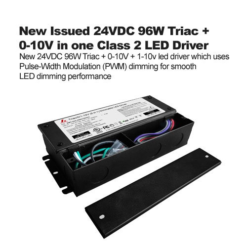 New Issued 24VDC 96W Triac + 0-10V in one Class 2 LED Driver