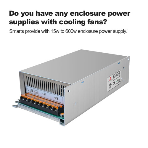 Do you have any enclosure power supplies with cooling fans?