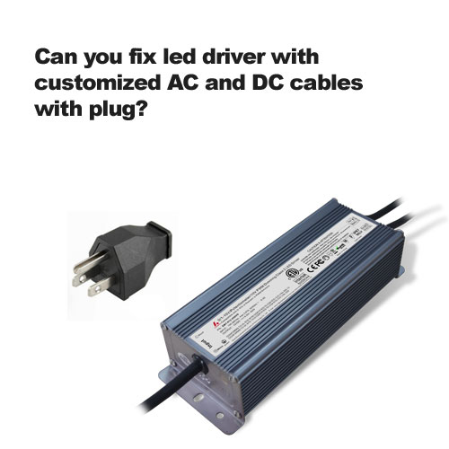 Can you fix led driver with customized AC and DC cables with plug?