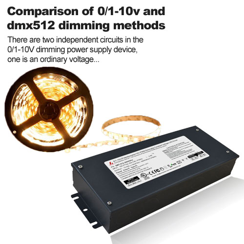 Comparison of 0/1-10v and dmx512 dimming methods